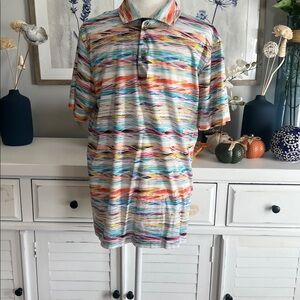 Bugatchi Colorful Abstract Polo Shirt, Size L